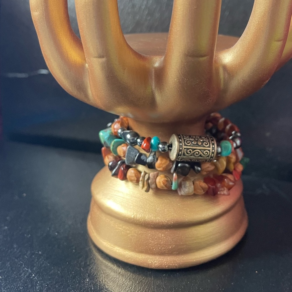 Boho stackable beaded bracelets - Picture 3 of 5